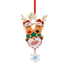 Lade das Bild in den Galerie-Viewer, Elch Weihnachtsschmuck Anhänger Christbaumschmuck aus Harz mit Foto Text selbst gestalten und bedrucken
