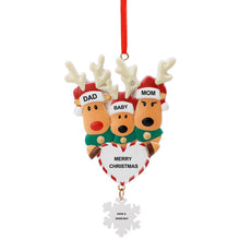 Lade das Bild in den Galerie-Viewer, Elch Weihnachtsschmuck Anhänger Christbaumschmuck aus Harz mit Foto Text selbst gestalten und bedrucken
