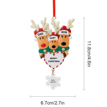 Lade das Bild in den Galerie-Viewer, Elch Weihnachtsschmuck Anhänger Christbaumschmuck aus Harz mit Foto Text selbst gestalten und bedrucken
