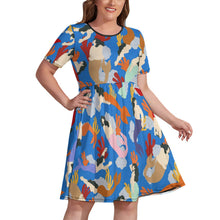 Lade das Bild in den Galerie-Viewer, Große Größen - Modisches Langarmkleid Sommerkleid mit zeitlosen Fashion-Design NZ034 - Damen / Frauen - selbst gestalten und bedrucken
