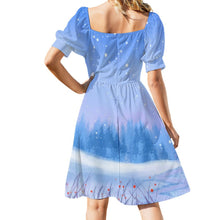 Lade das Bild in den Galerie-Viewer, Große Größen Multi-Image-Druck Damen / Frauen Sommerkleid Jerseykleid Druckkleid B271 knielang mit weitem Rundhalsausshnitt mit Fotos Muster Text Logo selbst gestalten und bedrucken
