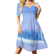 Lade das Bild in den Galerie-Viewer, Große Größen Multi-Image-Druck Damen / Frauen Sommerkleid Jerseykleid Druckkleid B271 knielang mit weitem Rundhalsausshnitt mit Fotos Muster Text Logo selbst gestalten und bedrucken
