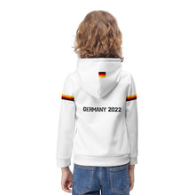 Lade das Bild in den Galerie-Viewer, Hoodie Kapuzenpullover Kapuzensweatshirt für Kinder Jungen Mädchen mit Fotos Muster Text Logo selbst gestalten und bedrucken
