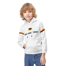 Lade das Bild in den Galerie-Viewer, Hoodie Kapuzenpullover Kapuzensweatshirt für Kinder Jungen Mädchen mit Fotos Muster Text Logo selbst gestalten und bedrucken
