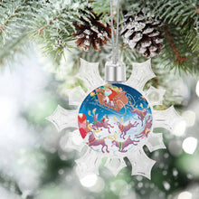 Lade das Bild in den Galerie-Viewer, Weihnachtsschmuck Schneeflocken Kettenanhänger / Anhänger Schneeflocke Winter mit Foto selbst gestalten und bedrucken
