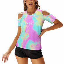 Lade das Bild in den Galerie-Viewer, Kurzarmshirt Schulterfreie Shirts TSHIRT mit U-Ausschnitt für Damen Frauen mit Foto selbst gestalten und bedrucken
