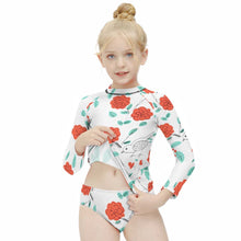 Lade das Bild in den Galerie-Viewer, Mädchen geteilter langärmeliger Surfanzug NT020 Badeanzug selbst gestalten und bedrucken
