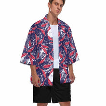 Lade das Bild in den Galerie-Viewer, Einzelbilddruck Männer / Herren Sommer Hemd Kimono Cardigan Jacke Japanisch Retro mit 3/4 Arm ZS904 mit Fotos Muster Text Logo selbst gestalten und bedrucken
