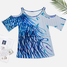 Lade das Bild in den Galerie-Viewer, Multi-Image-Design Allover-Druck Große Größen Sexy Schulterfreie TShirt Off Shoulder T-Shirt AVT Damen / Frauen selbst gestalten und bedrucken
