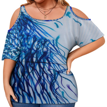 Lade das Bild in den Galerie-Viewer, Multi-Image-Design Allover-Druck Große Größen Sexy Schulterfreie TShirt Off Shoulder T-Shirt AVT Damen / Frauen selbst gestalten und bedrucken
