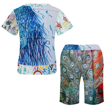 Lade das Bild in den Galerie-Viewer, Multi-Image-Design Allover-Druck Große Größen kurzärmeliges TShirt mit Shorts Set Trainingsanzug NTZ für Damen / Frauen selbst gestalten und bedrucken
