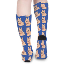 Lade das Bild in den Galerie-Viewer, Multi-Image-Design Socken lang Damen Herren mit Ihrem Design Motiv und Foto selbst gestalten und bedrucken (Zehen und Fersen schwarz)
