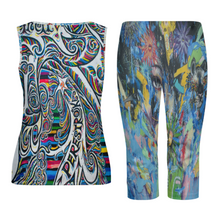 Lade das Bild in den Galerie-Viewer, Multi-Image-Design Sportanzug 2-tlg Tank Top &amp; Leggings Trainingsanzug Allover-Druck für Damen / Frauen PTZ mit Fotos Muster Text Logo selbst gestalten und bedrucken
