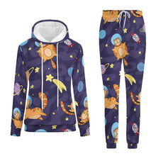 Lade das Bild in den Galerie-Viewer, Multi-Image-Druck All Over-Druck Kapuzenpullover Trainingsanzug SET Jogginghose &amp; Hoodie Set 2 tlg. 4T03 Damen / Frauen mit Fotos Muster Text Logo selbst gestalten und bedrucken
