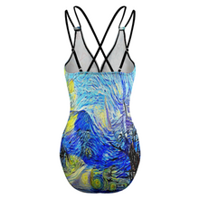 Lade das Bild in den Galerie-Viewer, Multi-Image-Druck Damen / Frauen LT3154 One-piece Swimsuit Tief-V Badeanzug mit Fotos Muster Text Logo selbst gestalten und bedrucken
