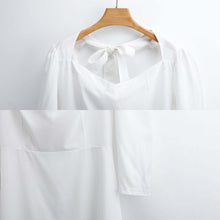 Lade das Bild in den Galerie-Viewer, Multi-Image-Druck Damen / Frauen Sommerkleid Midikleid mit Knotendetail im Rücken B272 mit Fotos Muster Text Logo selbst gestalten und bedrucken
