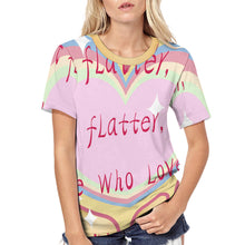 Lade das Bild in den Galerie-Viewer, Große Größen Multi-Image-Druck Damen / Frauen Voll Druck 100% Baumwolle Kurzarm TSHIRT T-Shirt ZP057 mit Fotos Muster Text Logo selbst gestalten und bedrucken

