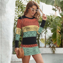 Lade das Bild in den Galerie-Viewer, Multi-Image-Druck Langarmkleid in lässiger Passform mit zeitlosen Fashion-Design für Damen Frauen JJ1207 mit Foto Text selbst gestalten und bedrucken
