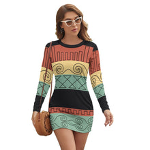 Lade das Bild in den Galerie-Viewer, Multi-Image-Druck Langarmkleid in lässiger Passform mit zeitlosen Fashion-Design für Damen Frauen JJ1207 mit Foto Text selbst gestalten und bedrucken
