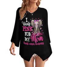 Lade das Bild in den Galerie-Viewer, Multi-Image-Druck Langarmshirt V-Ausschnitt Damen Bluse Lose Shirt NZ2205294 mit Fotos Muster Text Logo selbst gestalten und bedrucken
