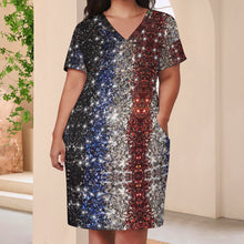 Lade das Bild in den Galerie-Viewer, Multi-Image-Druck Lockeres T-Shirt Kleid mit Taschen Frauen LQ Bis 5XL mit Fotos Muster Text Logo selbst gestalten und bedrucken
