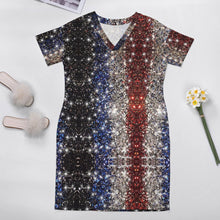 Lade das Bild in den Galerie-Viewer, Multi-Image-Druck Lockeres T-Shirt Kleid mit Taschen Frauen LQ Bis 5XL mit Fotos Muster Text Logo selbst gestalten und bedrucken
