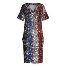Lade das Bild in den Galerie-Viewer, Multi-Image-Druck Lockeres T-Shirt Kleid mit Taschen Frauen LQ Bis 5XL mit Fotos Muster Text Logo selbst gestalten und bedrucken
