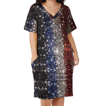 Lade das Bild in den Galerie-Viewer, Multi-Image-Druck Lockeres T-Shirt Kleid mit Taschen Frauen LQ Bis 5XL mit Fotos Muster Text Logo selbst gestalten und bedrucken

