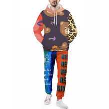 Lade das Bild in den Galerie-Viewer, Multi-Image-Druck Männer / Herren Full Print Kapuzenpullover Hoodie Set Trainingsanzug 2-tlg Streetwear Jogginganzug 4T03 mit Fotos Muster Text Logo selbst gestalten und bedrucken
