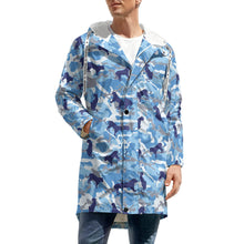 Lade das Bild in den Galerie-Viewer, Multi-Image-Druck Männer / Herren Trenchcoat Wintermantel lang mit Samt A677 mit Foto Text Muster selbst gestalten und bedrucken
