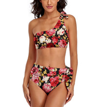 Lade das Bild in den Galerie-Viewer, Multi-Image-Druck Sexy Damen / Frauen BK2119 Bustier Bikini Set in One-Shoulder-Form mit Fotos Muster Text Logo selbst gestalten und bedrucken
