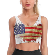 Lade das Bild in den Galerie-Viewer, Multi-Image-Druck Sexy Damen / Frauen Crop Top Sport-Bustier Sport-BH Yoga Top YJ032 mit Fotos Muster Text Logo selbst gestalten und bedrucken
