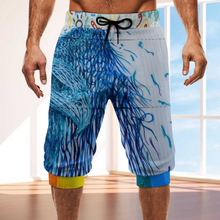 Lade das Bild in den Galerie-Viewer, Multi-Image Design Allover-Druck 3/4-Hose Sweathose Sporthose Leggings AIP für Männer mit Fotos Muster Text Logo selbst gestalten und bedrucken
