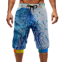 Lade das Bild in den Galerie-Viewer, Multi-Image Design Allover-Druck 3/4-Hose Sweathose Sporthose Leggings AIP für Männer mit Fotos Muster Text Logo selbst gestalten und bedrucken
