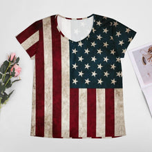 Lade das Bild in den Galerie-Viewer, Oversize Multi-Image-Druck Damen / Frauen T-Shirt Kurzarm mit V Ausschnitt VT Große Größen mit Fotos Muster Text Logo selbst gestalten und bedrucken
