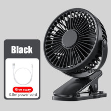 Lade das Bild in den Galerie-Viewer, USB-Ladung Tischturmventilator Ventilator Tischventilator leiser Mini-Clip-Ventilator für Schlafsaal, Nachttisch, Schreibtisch

