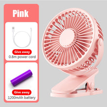 Lade das Bild in den Galerie-Viewer, USB-Ladung Tischturmventilator Ventilator Tischventilator leiser Mini-Clip-Ventilator für Schlafsaal, Nachttisch, Schreibtisch
