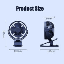 Lade das Bild in den Galerie-Viewer, USB-Ladung Tischturmventilator Ventilator Tischventilator leiser Mini-Clip-Ventilator für Schlafsaal, Nachttisch, Schreibtisch
