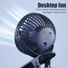Lade das Bild in den Galerie-Viewer, USB-Ladung Tischturmventilator Ventilator Tischventilator leiser Mini-Clip-Ventilator für Schlafsaal, Nachttisch, Schreibtisch
