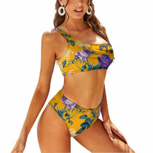 Lade das Bild in den Galerie-Viewer, Sexy Bustier Bikini Set BK2078 mit One-Schulter-Form Top und hoher Taille Bikini-Hose - Damen / Frauen - selbst gestalten und bedrucken
