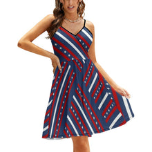 Lade das Bild in den Galerie-Viewer, Sling-Kleid, Kleid mit V-Ausschnitt Ärmelloses Kleid NZ016 für Damen Frauen mit Foto Text selbst gestalten und bedrucken
