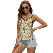 Lade das Bild in den Galerie-Viewer, Spaghetti Tank Top NZ119 mit tiefem V-Ausschnitt - Damen / Frauen - selbst gestalten und bedrucken
