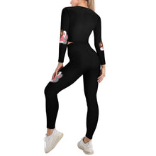 Lade das Bild in den Galerie-Viewer, Sportlicher Sweatshirtanzug mit V-Ausschnitt NZ153 für Damen Frauen mit Foto selbst gestalten und bedrucken
