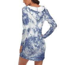 Lade das Bild in den Galerie-Viewer, Sportliches Hoodiekleid Langer Kapuzenpullover-Kleid QZ6056 Damen/Frauen selbst gestalten und bedrucken

