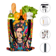 Lade das Bild in den Galerie-Viewer, Vertikale Version Beidseitiger Voll Druck Boutique Handtasche Umhängetasche Strandtasche Schultertasche mit Fotos Muster Text Logo selbst gestalten und bedrucken
