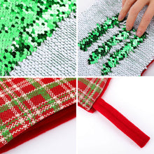Lade das Bild in den Galerie-Viewer, Weihnachtsstrumpf Weihnachtssocke grün oder rot mit Pailletten selbst gestalten und bedrucken
