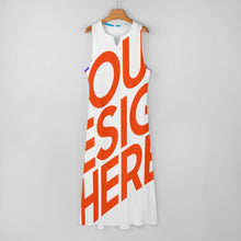 Lade das Bild in den Galerie-Viewer, Multi-Image-Druck Große Größen Damen / Frauen Maxikleid Lang Kleid ärmellos GQ mit Fotos Muster Text Logo selbst gestalten und bedrucken
