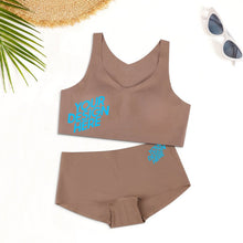 Lade das Bild in den Galerie-Viewer, Personalisierte nahtlose Bustier Bralette BH Set mit Panty (2-tlg) mit Fotos Muster Text Logo selbst gestalten und bedrucken
