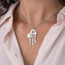 Lade das Bild in den Galerie-Viewer, Personalisierte Herz Charm Anhänger Halskette mit Namen nach Wünsch X0036 in 925 Sterling Silber mit 18K Gold / Roségold Vergoldung Länge verstellbar selbst gestalten
