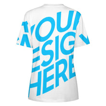 Lade das Bild in den Galerie-Viewer, Einzelbilddruck Allover Print Rundhalsshirt Damen / Frauen 100% Baumwolle Kurzarmshirt Tshirt ay001 mit Fotos Muster Text Logo selbst gestalten und bedrucken
